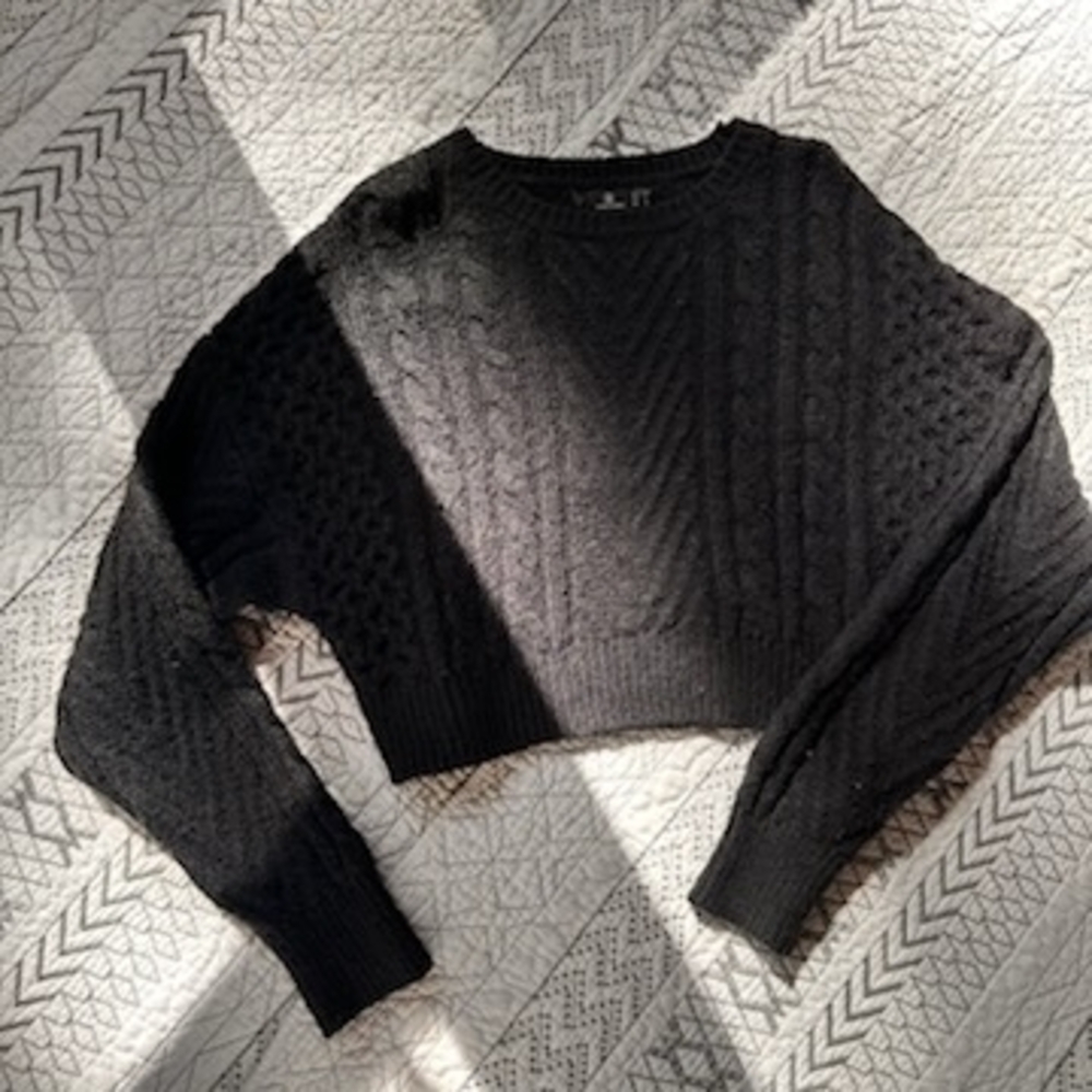 Volcom Black Cable Knit Sweater